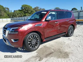 2023 Nissan Armada Platinum with VIN JN8AY2CC4P9182942, listed as a Copart auction lot 83976494 with 12,506 mi miles and Salvage Title. Bid and sale history available at carsss.com. Image 1.