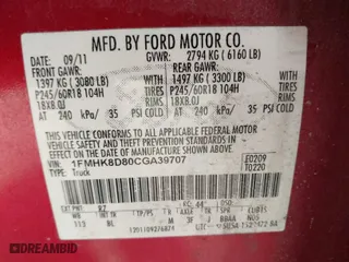 2012 Ford Explorer XLT with VIN 1FMHK8D80CGA39707, listed as a IAAI auction lot 41876039 with 204,789 mi miles. Bid and sale history available at carsss.com. Image 9.