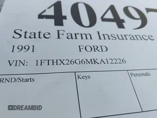 1991 Ford F-250 HD with VIN 1FTHX26G6MKA12226, listed as a IAAI auction lot 40497279 with Not Provided miles. Bid and sale history available at carsss.com. Image 9.