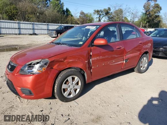 2010 Kia Rio LX with VIN KNADH4A32A6678111, listed as a Copart auction lot 52632895 with 98,392 mi miles and Salvage Title. Bid and sale history available at carsss.com. Image 1.