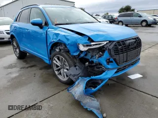 2022 Audi Q3 S line Premium Plus with VIN WA1EECF37N1127463, listed as a Copart auction lot 65860472 with 94 mi miles. Bid and sale history available at carsss.com. Image 1.