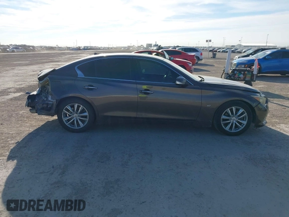 2014 Infiniti Q50 with VIN JN1BV7AP8EM683390, listed as a IAAI auction lot 40941679 with 154,408 mi miles. Bid and sale history available at carsss.com. Image 14.