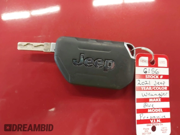 2021 Jeep Wrangler Unlimited Sport S with VIN 1C4HJXDG9MW797013, listed as a IAAI auction lot 41966754 with 53,583 mi miles. Bid and sale history available at carsss.com. Image 11.
