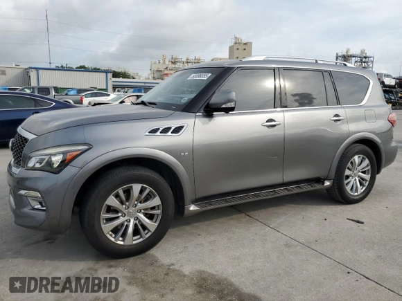 2017 Infiniti QX80 z VIN JN8AZ2NF1H9643990, wystawiony jako Copart lot #55598085 z przebiegiem 129 961 mil mil oraz Szkody całkowita. Historia ofert i sprzedaży dostępna na DreamBid. Obrazek 1.