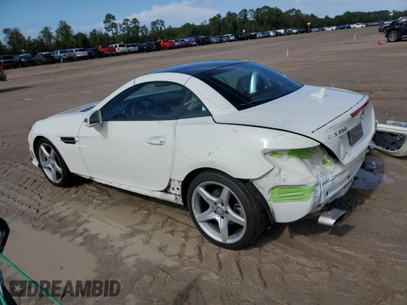 2012 Mercedes-Benz SLK-Class SLK 350 with VIN WDDPK5HAXCF041763, listed as a Copart auction lot 77385814 with 34,950 mi miles and Salvage Title. Bid and sale history available at carsss.com. Image 2.