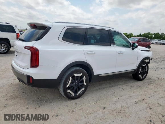 2025 Kia Telluride S with VIN 5XYP64GC9SG579930, listed as a Copart auction lot 57590885 with 4,438 mi miles and Salvage title. Bid and sale history available at DreamBid. Image 3.