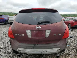 2007 Nissan Murano SL with VIN JN8AZ08W77W665623, listed as a Copart auction lot 54952035 with 208,076 mi miles and Salvage title. Bid and sale history available at DreamBid. Image 6.