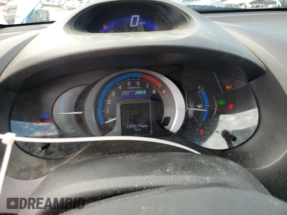 2011 Honda Insight EX with VIN JHMZE2H73BS005723, listed as a Copart auction lot 55420735 with 155,674 mi miles and Salvage title. Bid and sale history available at DreamBid. Image 9.