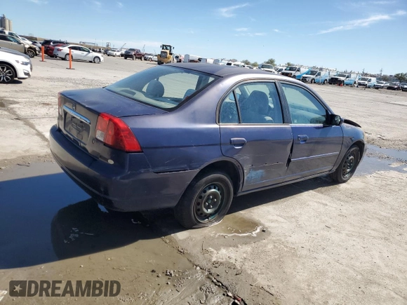 2003 Honda Civic LX with VIN 2HGES16593H615060, listed as a Copart auction lot 49705415 with Not Provided miles and Salvage Title. Bid and sale history available at carsss.com. Image 3.