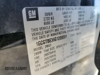2016 Chevrolet Colorado 4WD WT with VIN 1GCGTBE36G1209591, listed as a Copart auction lot 58565535 with 115,134 mi miles and Salvage title. Bid and sale history available at DreamBid. Image 12.
