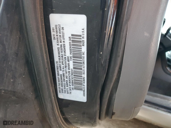 2001 Subaru Legacy Wagon Outback w/RL Equip with VIN 4S3BH675217652441, listed as a Copart auction lot 85971744 with 201,025 mi miles and Salvage Title. Bid and sale history available at carsss.com. Image 13.