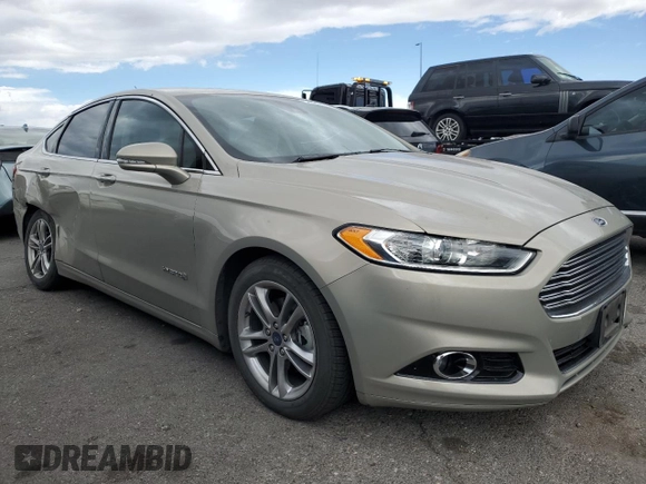 2015 Ford Fusion Titanium Hybrid with VIN 3FA6P0RUXFR115229, listed as a Copart auction lot 54629355 with 76,671 mi miles and Salvage title. Bid and sale history available at DreamBid. Image 4.