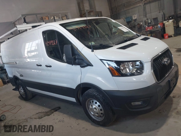 2024 Ford Transit Cargo with VIN 1FTBR2Y83RKA54611, listed as a IAAI auction lot 41349327 with 4,371 mi miles and . Bid and sale history available at DreamBid. Image 1.