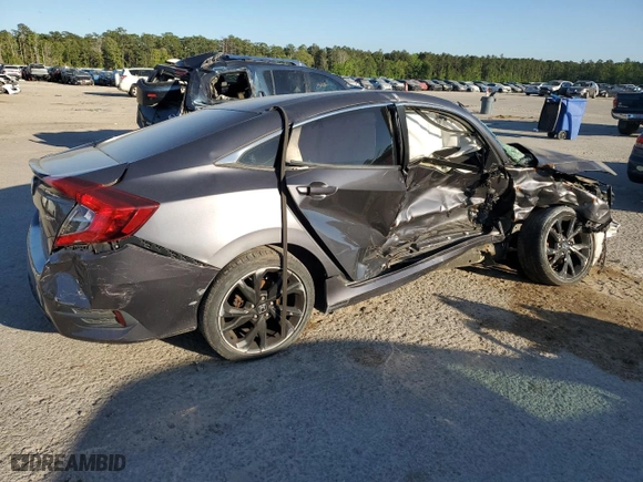 2019 Honda Civic Sedan Sport with VIN 2HGFC2F85KH594417, listed as a Copart auction lot 52981655 with 0 mi miles and Clean Title. Bid and sale history available at carsss.com. Image 3.