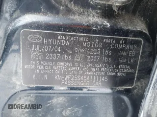 2005 Hyundai Sonata GL with VIN KMHWF25S45A111145, listed as a Copart auction lot 87283834 with 226,338 mi miles and Salvage Title. Bid and sale history available at carsss.com. Image 12.