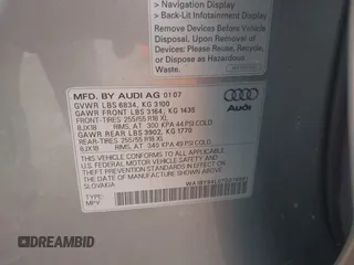 2007 Audi Q7 Premium with VIN WA1BY94L07D076891, listed as a IAAI auction lot 41944191 with 147,019 mi miles. Bid and sale history available at carsss.com. Image 9.