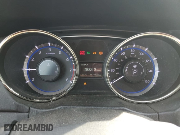 2013 Hyundai Sonata Limited with VIN 5NPEC4ACXDH634308, listed as a Copart auction lot 43289705 with 184,707 mi miles and Salvage Title. Bid and sale history available at DreamBid. Image 9.