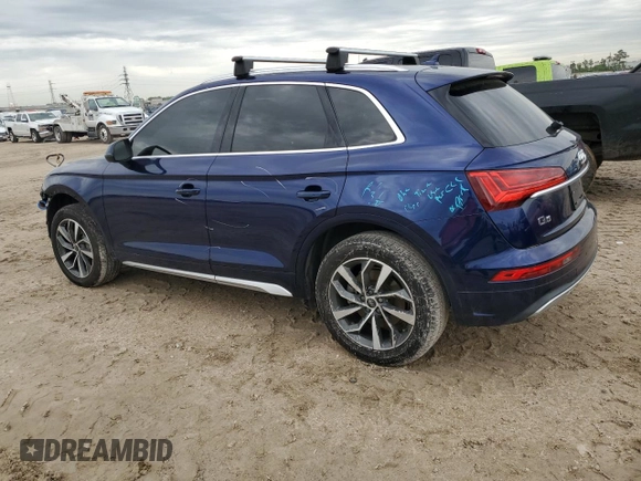 2021 Audi Q5 Premium with VIN WA1AAAFY7M2075416, listed as a Copart auction lot 50895435 with 36,877 mi miles and Salvage Title. Bid and sale history available at carsss.com. Image 2.