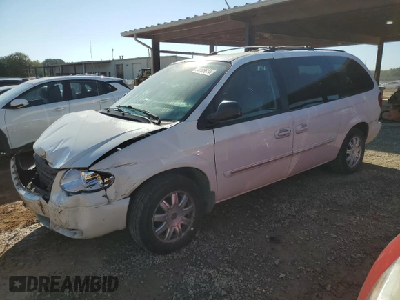2007 Chrysler Town & Country LWB Touring with VIN 2A4GP54L27R345889, listed as a Copart auction lot 74105614 with 244,487 mi miles and Salvage Title. Bid and sale history available at carsss.com. Image 1.