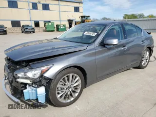 2024 Infiniti Q50 Luxe with VIN JN1EV7BP8RM600834, listed as a Copart auction lot 50489245 with 7,265 mi miles and Salvage title. Bid and sale history available at DreamBid. Image 1.