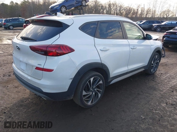 2019 Hyundai Tucson Ultimate with VIN KM8J3CAL3KU892709, listed as a IAAI auction lot 41216616 with 86,026 mi miles. Bid and sale history available at carsss.com. Image 4.