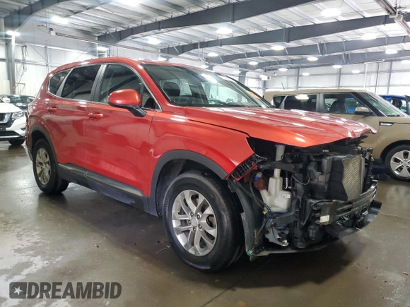 2019 Hyundai Santa Fe SE with VIN 5NMS2CAD8KH055076, listed as a Copart auction lot 52491615 with 121,494 mi miles and Salvage title. Bid and sale history available at DreamBid. Image 4.