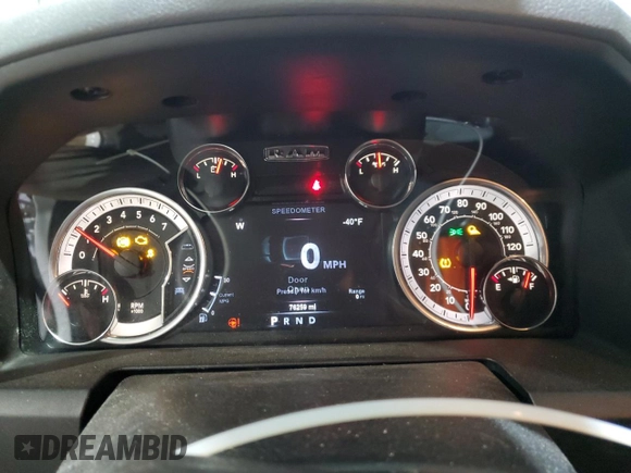 2018 Ram 1500 Big Horn with VIN 1C6RR7LT0JS281340, listed as a Copart auction lot 41805225 with 76,259 mi miles and Salvage Title. Bid and sale history available at carsss.com. Image 9.