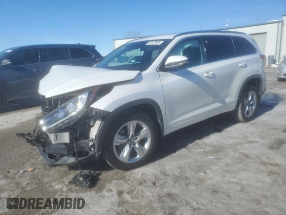 2018 Toyota Highlander Limited with VIN 5TDDZRFH2JS905959, listed as a Copart auction lot 89120965 with 75,621 mi miles and Salvage title. Bid and sale history available at DreamBid. Image 1.