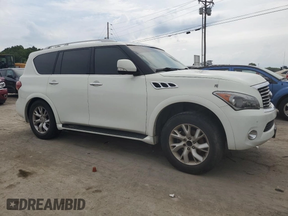 2011 Infiniti QX56 7-passenger with VIN JN8AZ2NF9B9501099, listed as a Copart auction lot 59562454 with 233,081 mi miles and Salvage Title. Bid and sale history available at carsss.com. Image 4.