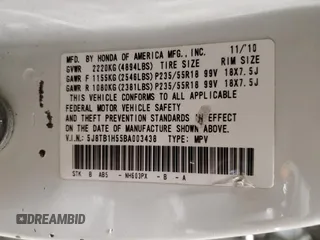 2011 Acura RDX Technology with VIN 5J8TB1H55BA003438, listed as a Copart auction lot 46299245 with 154,794 mi miles and Salvage Title. Bid and sale history available at DreamBid. Image 15.