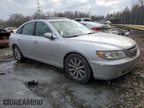 2009 Hyundai Azera Limited with VIN KMHFC46F99A343316, listed as a Copart auction lot 47958075 with 163,668 mi miles and Non Repairable. Bid and sale history available at DreamBid. Image 4.