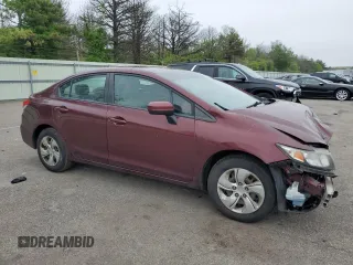 2015 Honda Civic LX with VIN 19XFB2F55FE277908, listed as a Copart auction lot 59077815 with 115,365 mi miles and Salvage title. Bid and sale history available at DreamBid. Image 4.