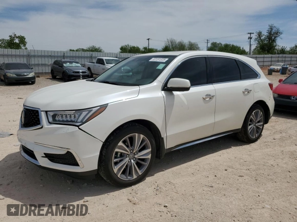 2018 Acura MDX Technology with VIN 5J8YD4H57JL000142, listed as a Copart auction lot 54399715 with 82,776 mi miles and Salvage title. Bid and sale history available at DreamBid. Image 1.