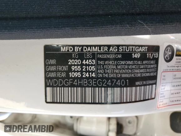 2014 Mercedes-Benz C 250 Sport with VIN WDDGF4HB3EG247401, listed as a Copart auction lot 62551635 with 118,342 mi miles and Salvage title. Bid and sale history available at DreamBid. Image 13.