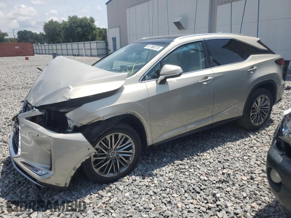 2021 Lexus RX 350 with VIN 2T2JZMAA9MC183642, listed as a Copart auction lot 61768375 with 37,629 mi miles and Salvage title. Bid and sale history available at DreamBid. Image 1.
