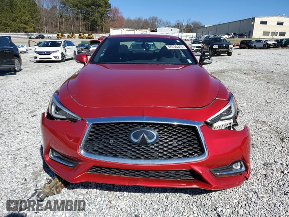 2022 Infiniti Q60 Luxe with VIN JN1EV7KKXNM600672, listed as a Copart auction lot 45350345 with 20,941 mi miles and Salvage Title. Bid and sale history available at DreamBid. Image 5.