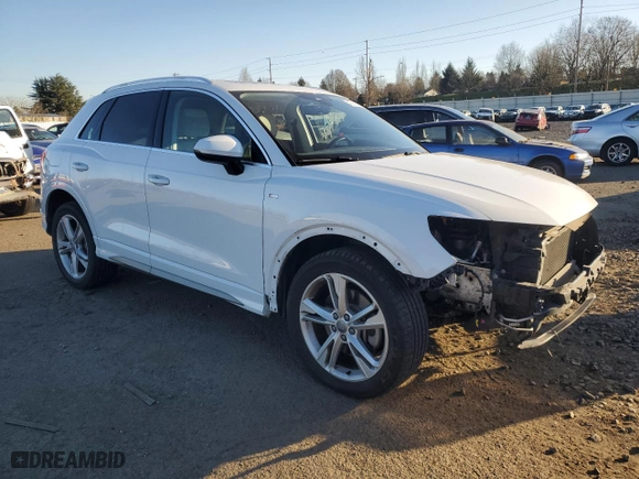 2020 Audi Q3 S line Premium Plus with VIN WA1EECF3XL1125347, listed as a Copart auction lot 42769355 with 44,501 mi miles and Salvage Title. Bid and sale history available at carsss.com. Image 4.