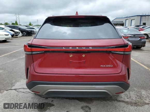 2023 Lexus RX 350 with VIN 2T2BAMBA3PC017342, listed as a Copart auction lot 55048645 with 21,543 mi miles and Salvage title. Bid and sale history available at DreamBid. Image 6.
