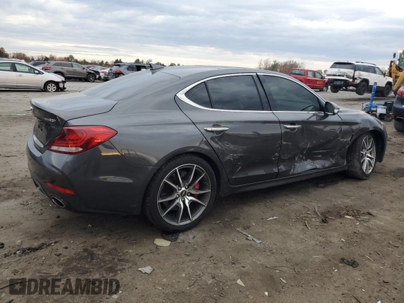 2021 Genesis G70 3.3T with VIN KMTG74LE1MU074276, listed as a Copart auction lot 78747054 with 49,745 mi miles and Salvage Title. Bid and sale history available at carsss.com. Image 3.
