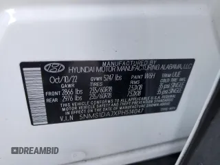 2023 Hyundai Santa Fe SE with VIN 5NMS1DAJXPH514047, listed as a Copart auction lot 48724025 with 70,898 mi miles and Salvage title. Bid and sale history available at DreamBid. Image 15.