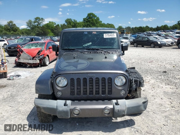 2016 Jeep Wrangler Unlimited Freedom с VIN 1C4BJWDG4GL153134, выставлен на аукционе Copart как лот 57954635 с пробегом 105 250 миль миль и Списание • Salvage title. История ставок и продаж доступна на DreamBid. Изображение 5.