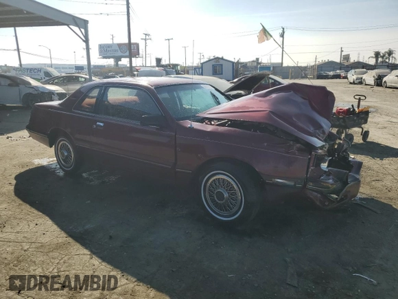 1987 Ford Thunderbird with VIN 1FABP6034HH150617, listed as a Copart auction lot 88818505 with 115,619 mi miles and Salvage Title. Bid and sale history available at carsss.com. Image 4.