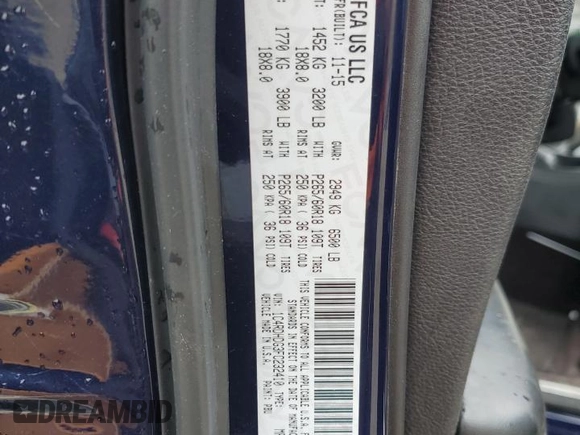 2015 Dodge Durango Limited with VIN 1C4RDHDG3FC232410, listed as a Copart auction lot 48978785 with 97,961 mi miles and Non Repairable. Bid and sale history available at carsss.com. Image 14.