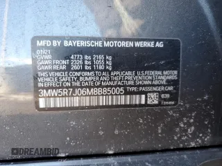 2021 BMW 3 Series 330i xDrive with VIN 3MW5R7J06M8B85005, listed as a Copart auction lot 45210325 with 52,240 mi miles and Salvage title. Bid and sale history available at DreamBid. Image 12.