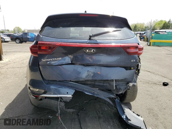 2020 Kia Sportage EX with VIN KNDPNCAC4L7762592, listed as a Copart auction lot 54369225 with 95,998 mi miles and Salvage title. Bid and sale history available at DreamBid. Image 6.