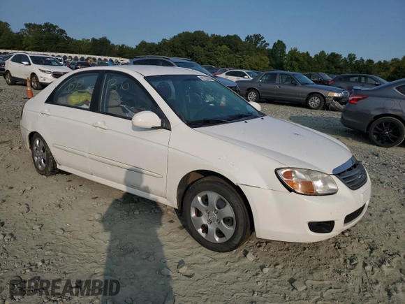 2008 Kia Spectra EX with VIN KNAFE121585527082, listed as a Copart auction lot 69188664 with 201,871 mi miles and Salvage Title. Bid and sale history available at carsss.com. Image 4.