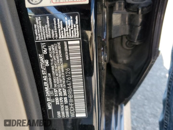 2011 Mercedes-Benz E 350 Luxury с VIN WDDHF8HB9BA476126, выставлен на аукционе Copart как лот 59591135 с пробегом 113 368 миль миль и Списание • Salvage title. История ставок и продаж доступна на DreamBid. Изображение 13.