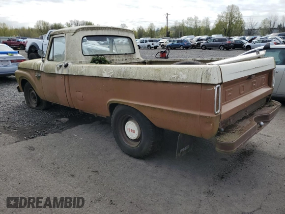 1966 Ford F-250 z VIN F25YR872296, wystawiony jako Copart lot #52436355 z przebiegiem 22 587 mil mil oraz Czysty tytuł • Clean title. Historia ofert i sprzedaży dostępna na DreamBid. Obrazek 2.