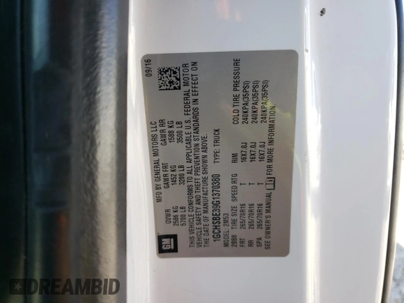 2016 Chevrolet Colorado 2WD WT with VIN 1GCHSBE39G1370380, listed as a Copart auction lot 45383285 with 186,458 mi miles and Salvage Title. Bid and sale history available at DreamBid. Image 12.