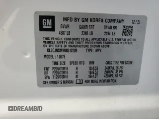 2022 Chevrolet Trax LS with VIN KL7CJNSM9NB512209, listed as a Copart auction lot 52256345 with 60,571 mi miles and Clean Title. Bid and sale history available at carsss.com. Image 13.